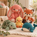 UseYourNeedle animal crochet pattern collection — illustrative cover artwork.