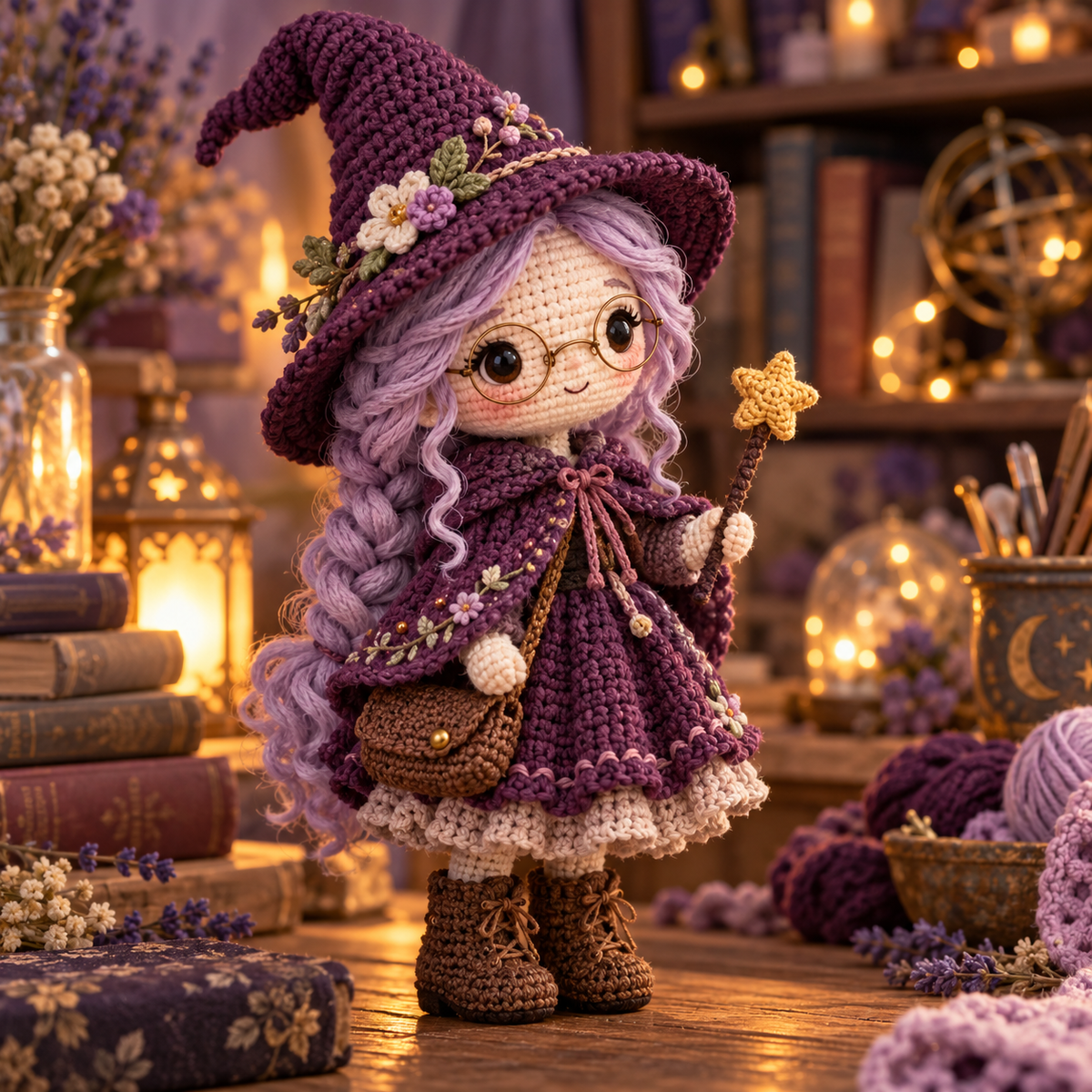 Illustrative Fantasy & Storybook crochet scene. AI-generated representative artwork; not a photograph of a finished sample.