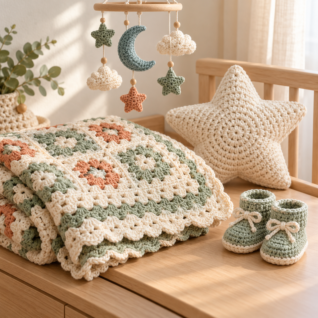 UseYourNeedle home and nursery patterns — illustrative cover artwork.