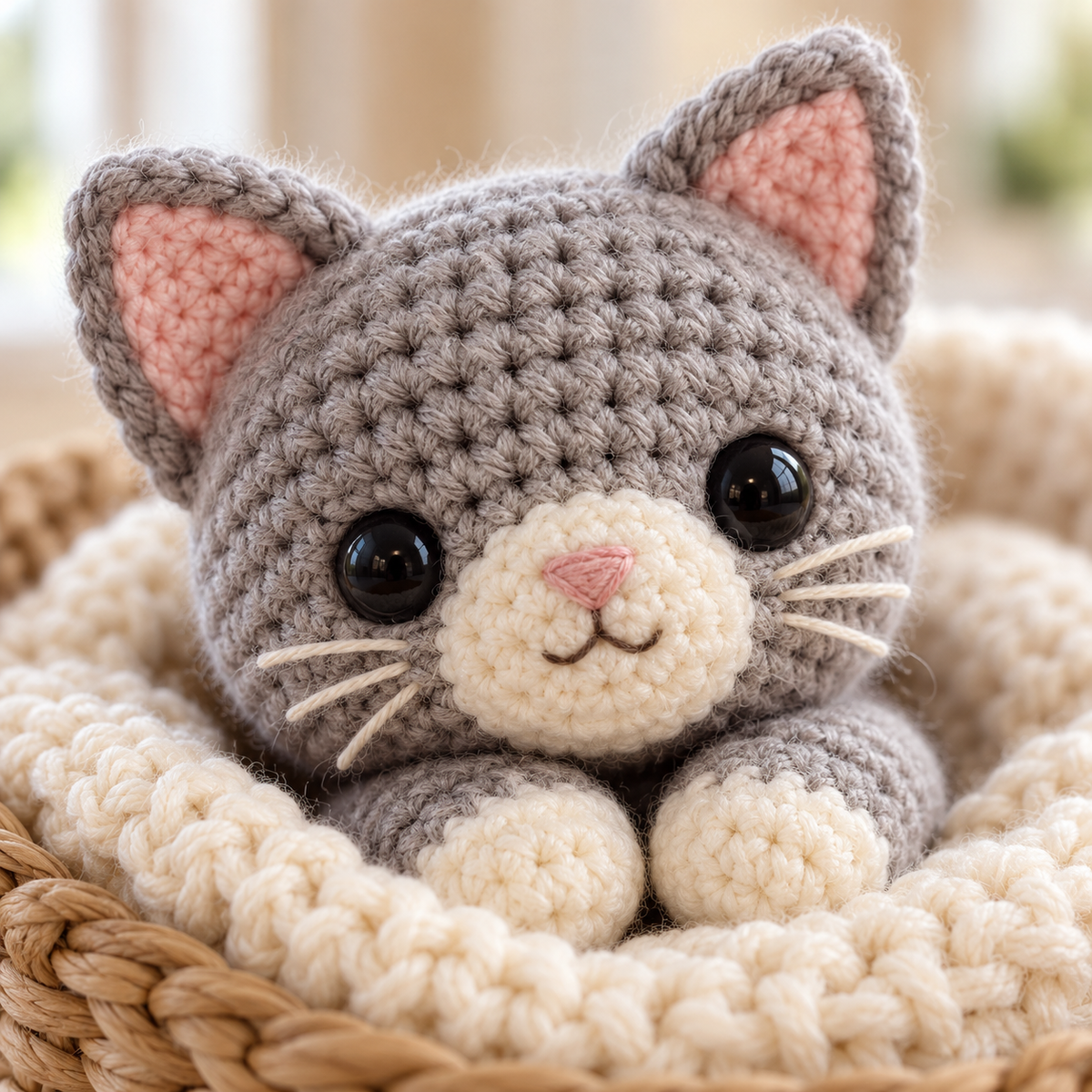 Illustrative Pets crochet scene. AI-generated representative artwork; not a photograph of a finished sample.